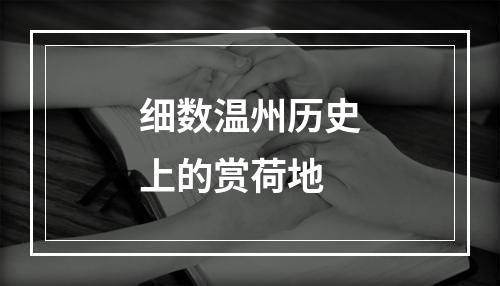 细数温州历史上的赏荷地