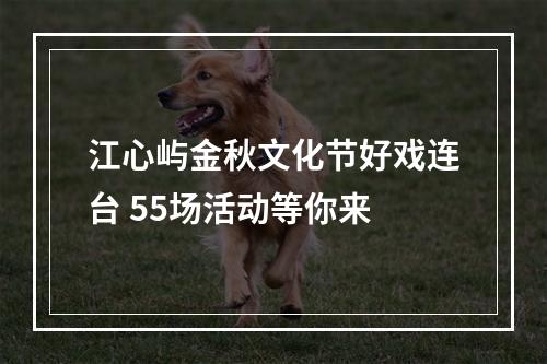 江心屿金秋文化节好戏连台 55场活动等你来