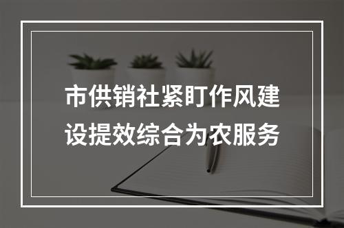市供销社紧盯作风建设提效综合为农服务