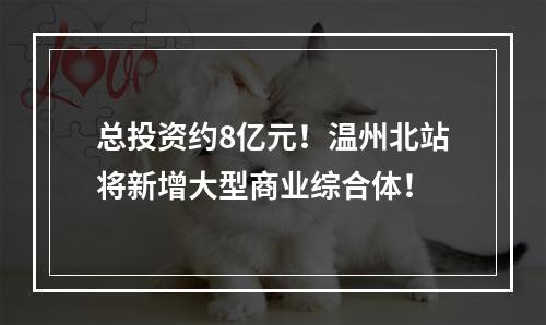 总投资约8亿元！温州北站将新增大型商业综合体！