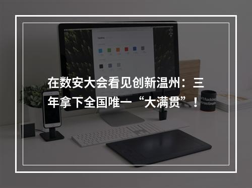 在数安大会看见创新温州：三年拿下全国唯一“大满贯”！
