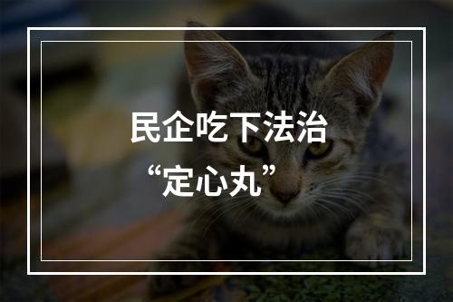 民企吃下法治“定心丸”