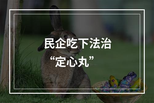 民企吃下法治“定心丸”