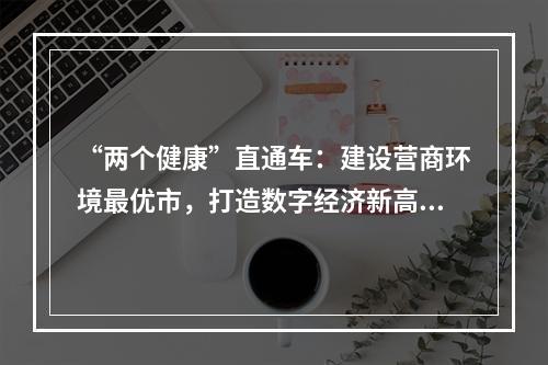 “两个健康”直通车：建设营商环境最优市，打造数字经济新高地！