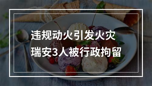 违规动火引发火灾 瑞安3人被行政拘留