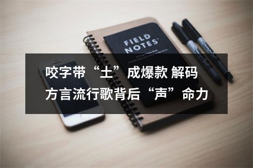 咬字带“土”成爆款 解码方言流行歌背后“声”命力