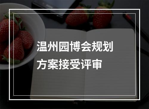 温州园博会规划方案接受评审