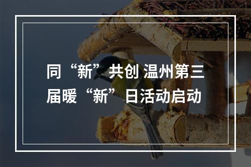 同“新”共创 温州第三届暖“新”日活动启动