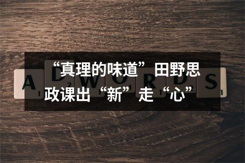 “真理的味道”田野思政课出“新”走“心”