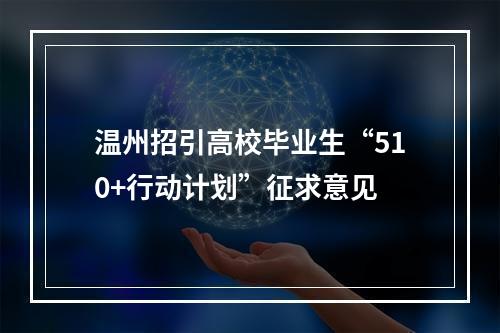 温州招引高校毕业生“510+行动计划”征求意见