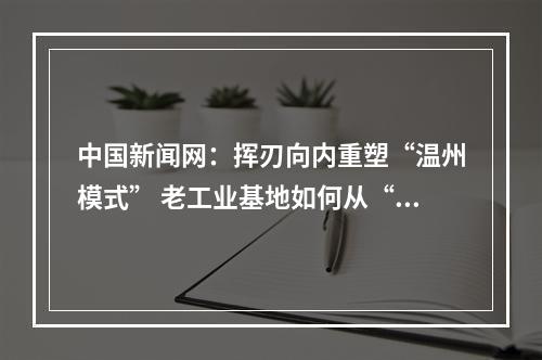 中国新闻网：挥刃向内重塑“温州模式” 老工业基地如何从“新”出发？