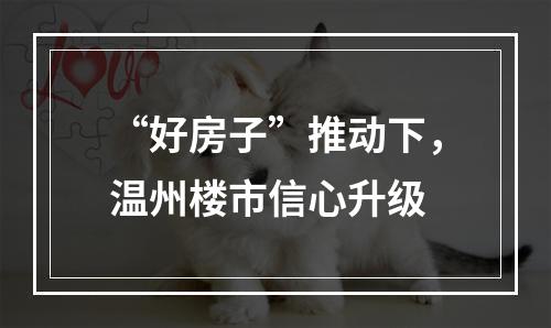 “好房子”推动下，温州楼市信心升级