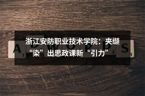 浙江安防职业技术学院：夹缬“染”出思政课新“引力”