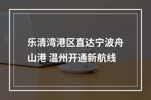 乐清湾港区直达宁波舟山港 温州开通新航线