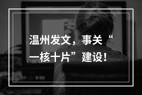 温州发文，事关“一核十片”建设！