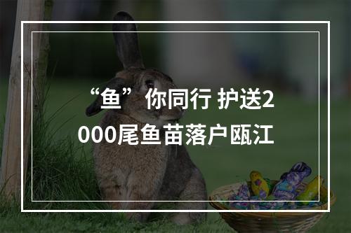 “鱼”你同行 护送2000尾鱼苗落户瓯江