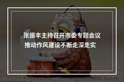 张振丰主持召开市委专题会议 推动作风建设不断走深走实