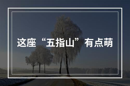 这座“五指山”有点萌