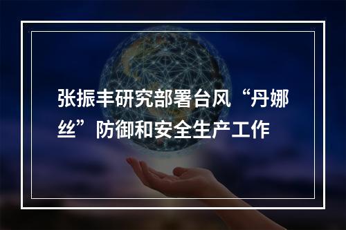 张振丰研究部署台风“丹娜丝”防御和安全生产工作