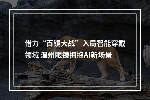 借力“百镜大战”入局智能穿戴领域 温州眼镜拥抱AI新场景