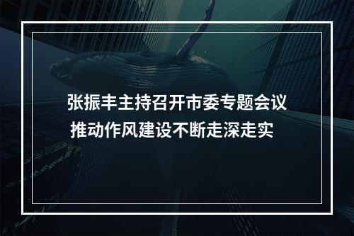张振丰主持召开市委专题会议 推动作风建设不断走深走实