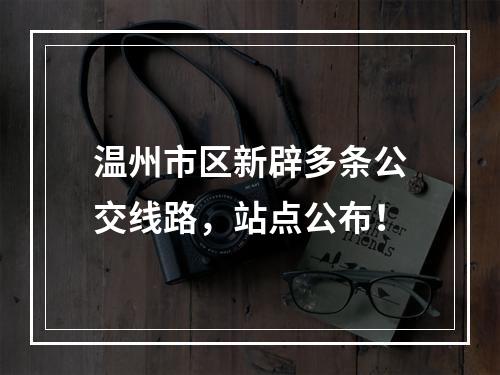 温州市区新辟多条公交线路，站点公布！