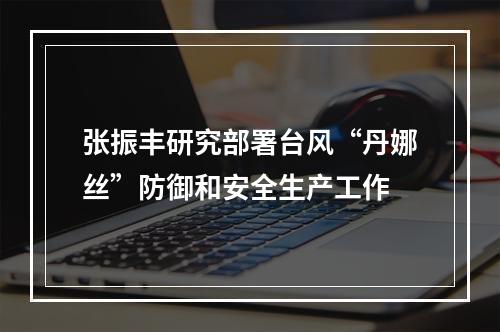 张振丰研究部署台风“丹娜丝”防御和安全生产工作
