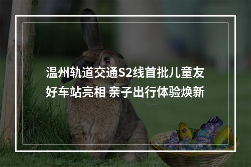 温州轨道交通S2线首批儿童友好车站亮相 亲子出行体验焕新