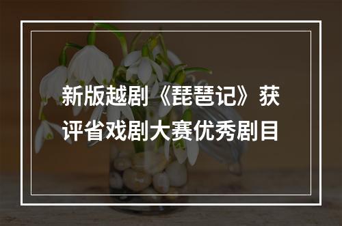 新版越剧《琵琶记》获评省戏剧大赛优秀剧目