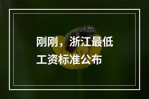 刚刚，浙江最低工资标准公布