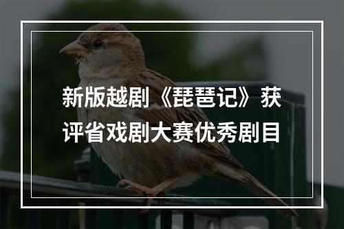 新版越剧《琵琶记》获评省戏剧大赛优秀剧目