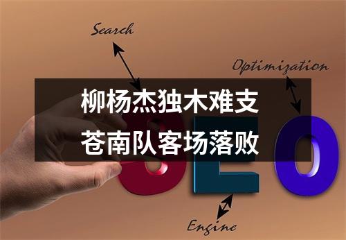 柳杨杰独木难支 苍南队客场落败