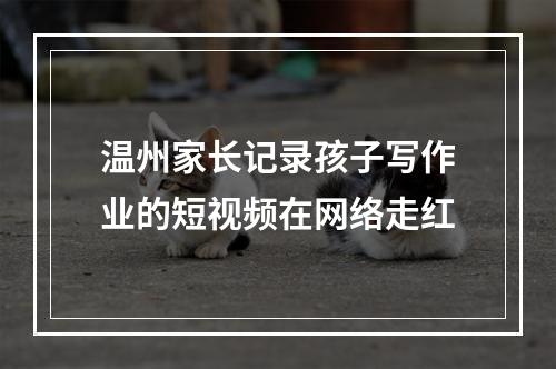 温州家长记录孩子写作业的短视频在网络走红