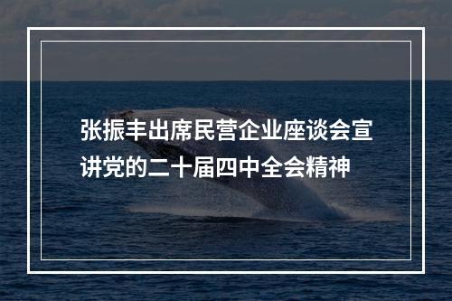 张振丰出席民营企业座谈会宣讲党的二十届四中全会精神