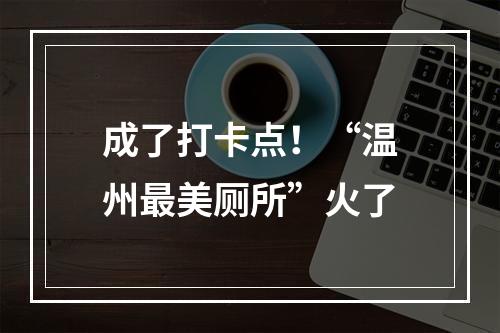成了打卡点！“温州最美厕所”火了