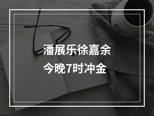 潘展乐徐嘉余今晚7时冲金