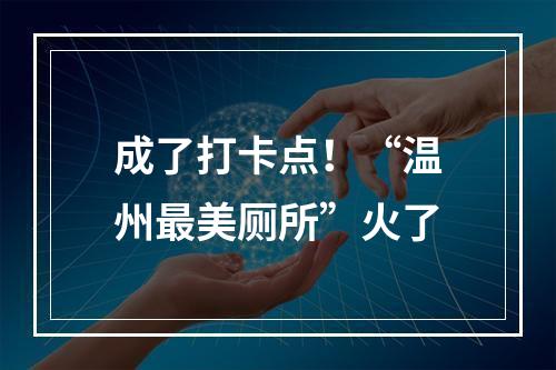 成了打卡点！“温州最美厕所”火了