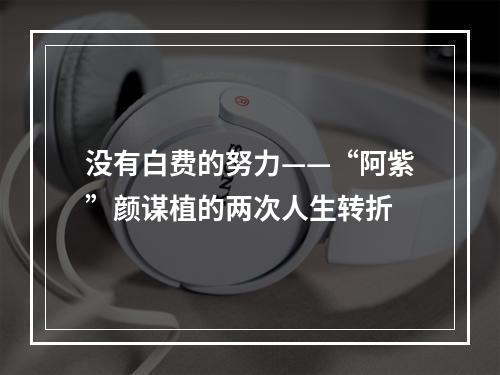 没有白费的努力——“阿紫”颜谋植的两次人生转折