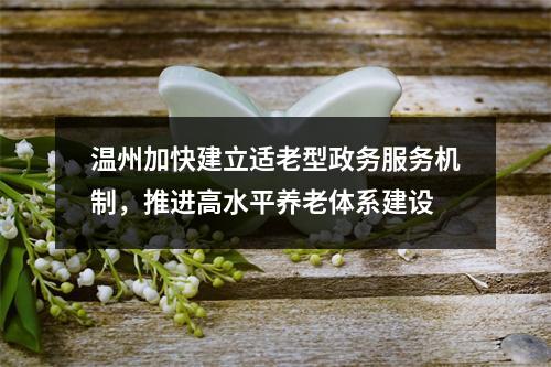 温州加快建立适老型政务服务机制，推进高水平养老体系建设