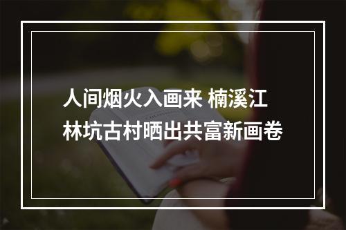 人间烟火入画来 楠溪江林坑古村晒出共富新画卷