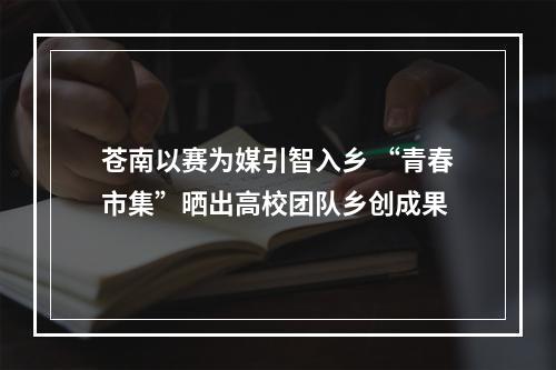 苍南以赛为媒引智入乡 “青春市集”晒出高校团队乡创成果