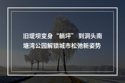 旧堤坝变身“躺坪” 到洞头南塘湾公园解锁城市松弛新姿势