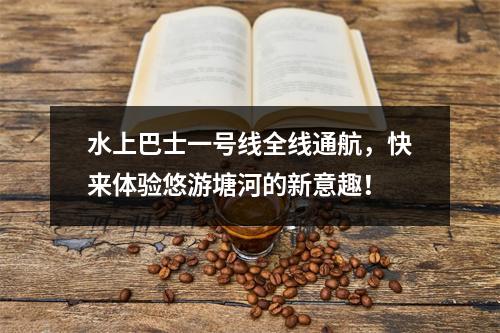 水上巴士一号线全线通航，快来体验悠游塘河的新意趣！