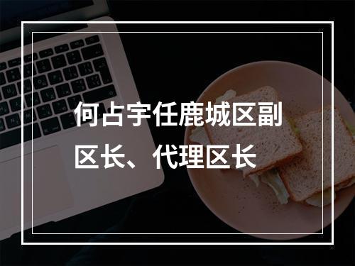何占宇任鹿城区副区长、代理区长