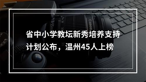省中小学教坛新秀培养支持计划公布，温州45人上榜