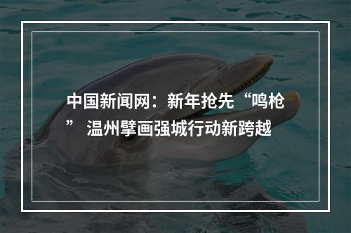 中国新闻网：新年抢先“鸣枪” 温州擘画强城行动新跨越