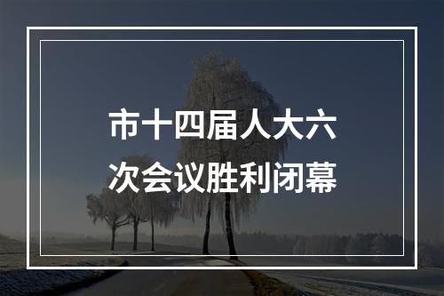 市十四届人大六次会议胜利闭幕