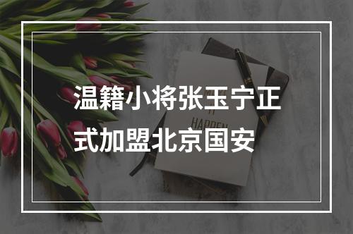 温籍小将张玉宁正式加盟北京国安