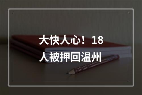 大快人心！18人被押回温州