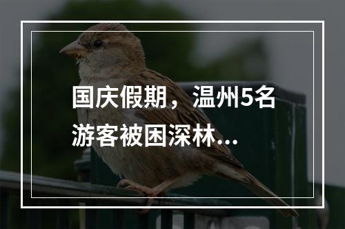 国庆假期，温州5名游客被困深林...